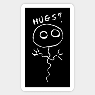 Pallolo – the ghost balloon – Hugs? (white on black) Sticker